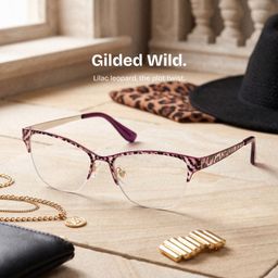Dorian Purple Leopard print Cat eye Glasses0