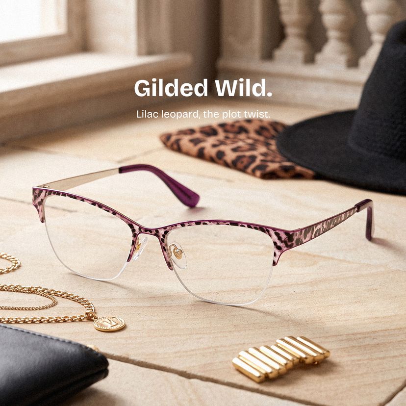 Dorian Purple Leopard print Cat eye Glasses