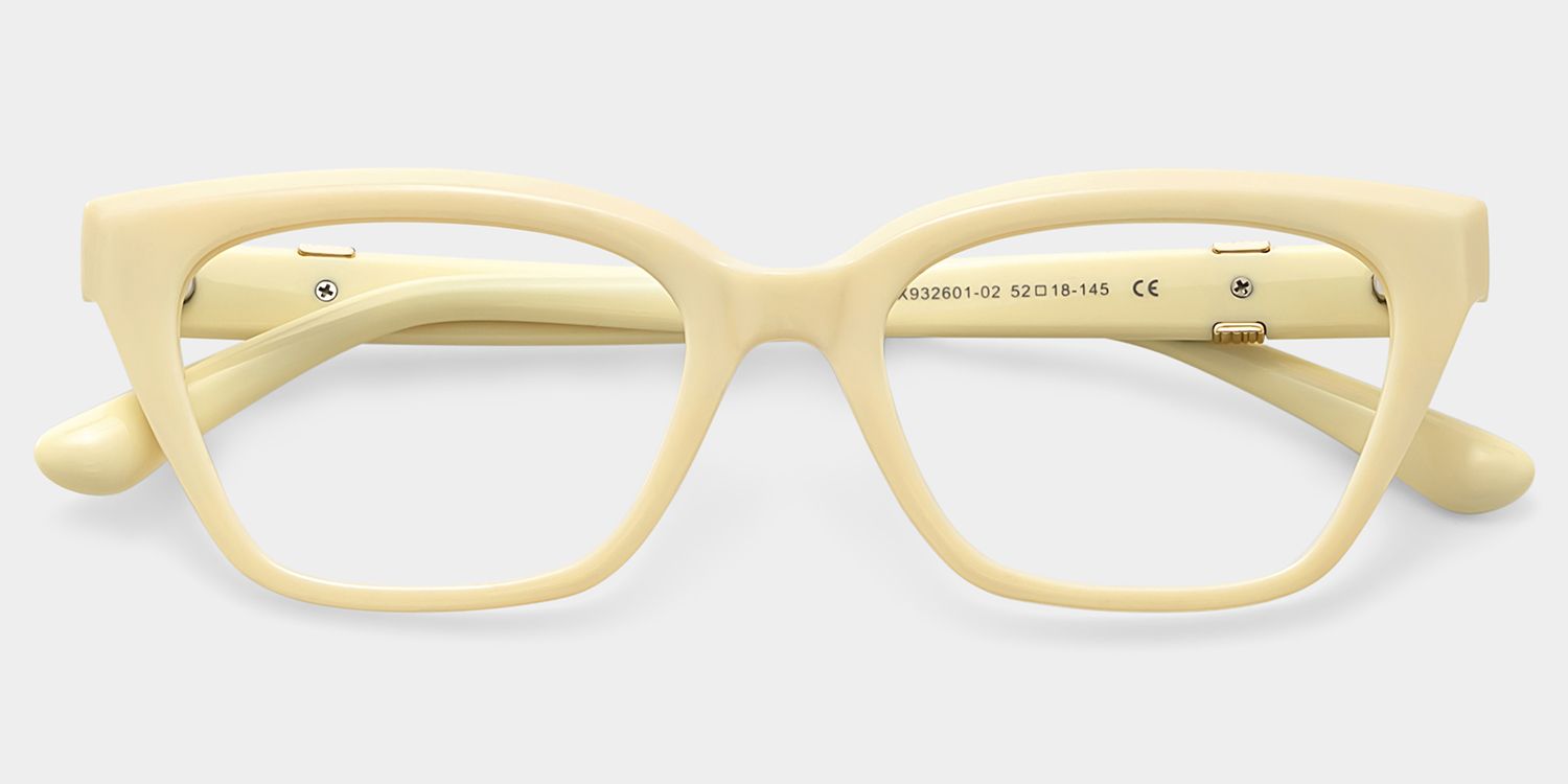 Quincy Cat Eye White Eyeglass Frame for Women | ZEELOOL2