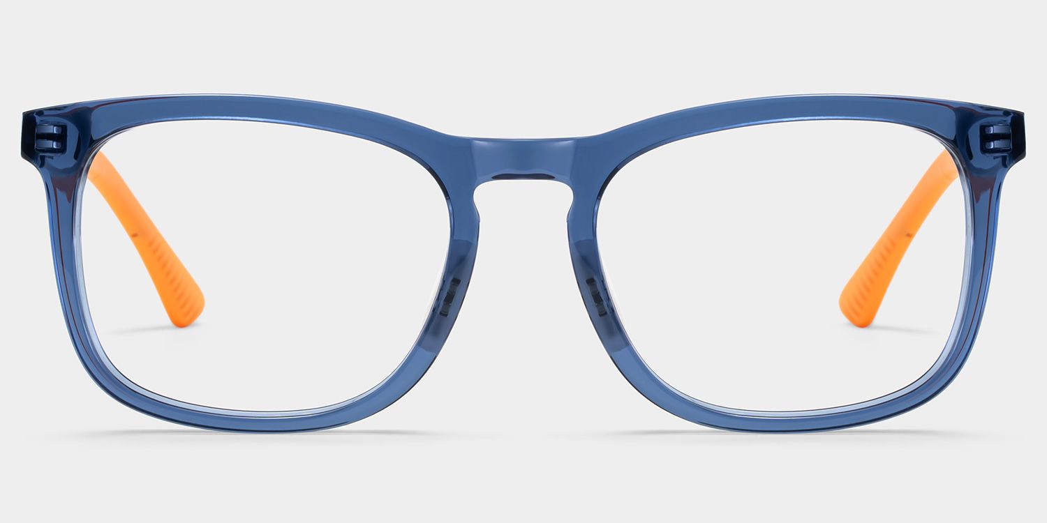 Glide Dark Blue Frame Glasses with Square Frame Online | ZEELOOL0