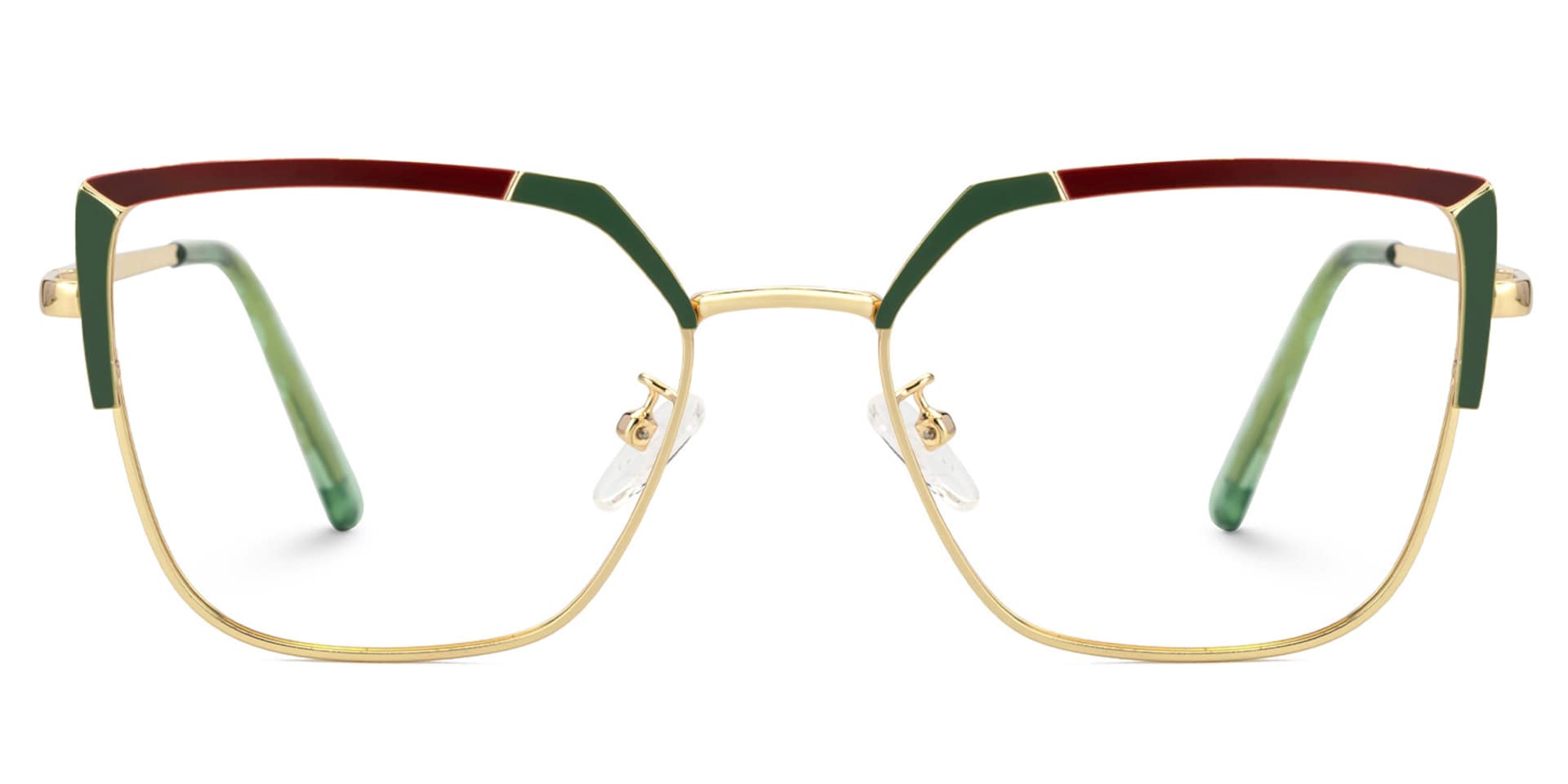 Shadai Red-Green Eyeglasses in Square Full-Frame  | Zeelool0