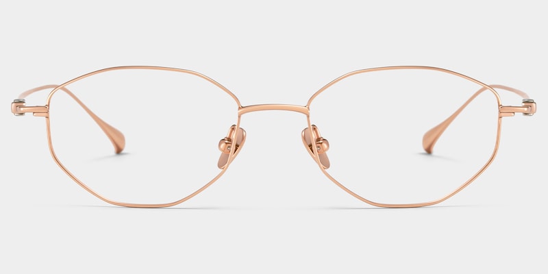 Everett Gold Frame Glasses with Geometric Frame Online |  ZEELOOL1