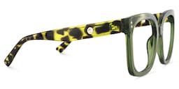 Ebony Square Green Tortoise Glasses5