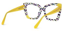 Vivian Multicolor Checkered Square Glasses4