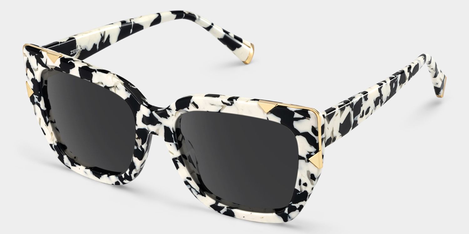 【Sea x me 】ロングジョン ダルメシアン柄 Dax Acetate Pattern Frame Sunglasses | ZEELOOL