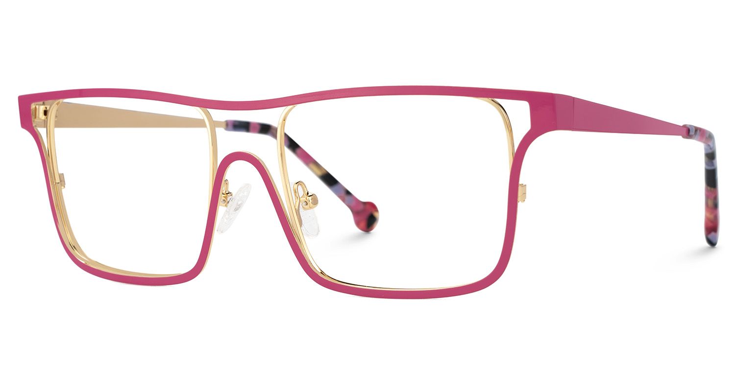 Nova Wide Rose Gold Glasses with Rectangle Frames | Zeelool1