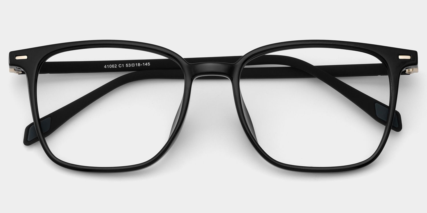 Charles Oversized Black Square Glasses Frames for Women and Men