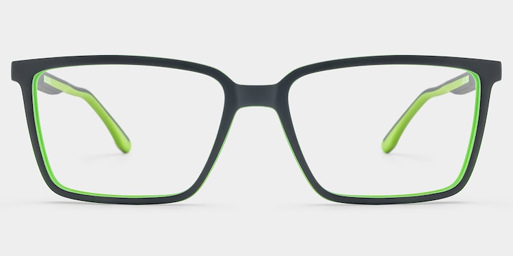 Anthony Rectangle Black Green Glasses