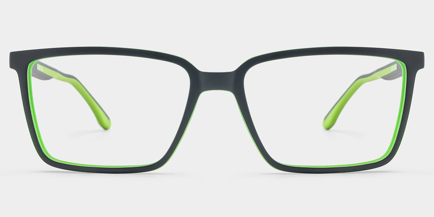 Anthony Rectangle Black Green Glasses