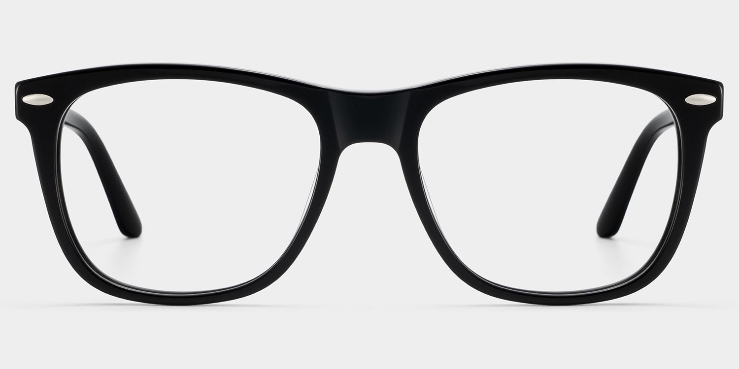 Atlas Black Rectangle Acetate Frame Glasses for Men | ZEELOOL1