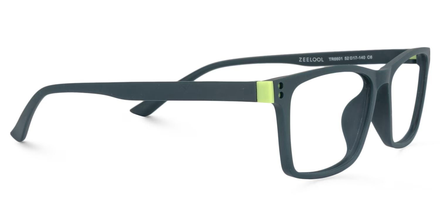 Cheche Rectangle Eyeglasses with Dark Green Frames5