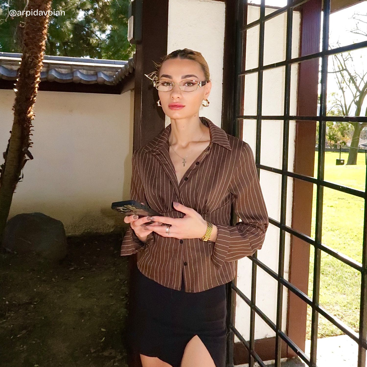 Dakota Cinnamon Rectangle Glasses for the Female | ZEELOOL