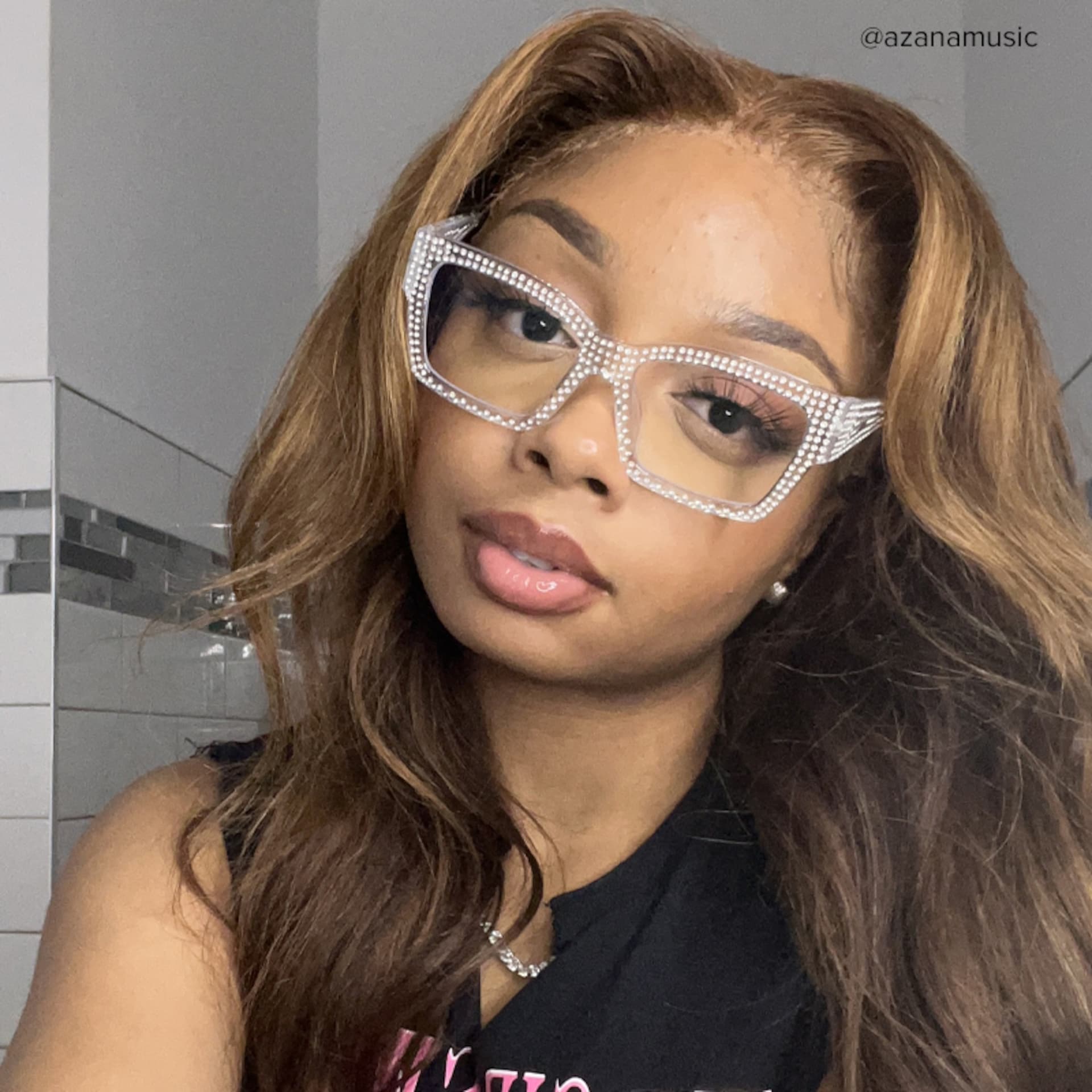 Drayton Square Crystal Glasses | Zeelool Glasses8