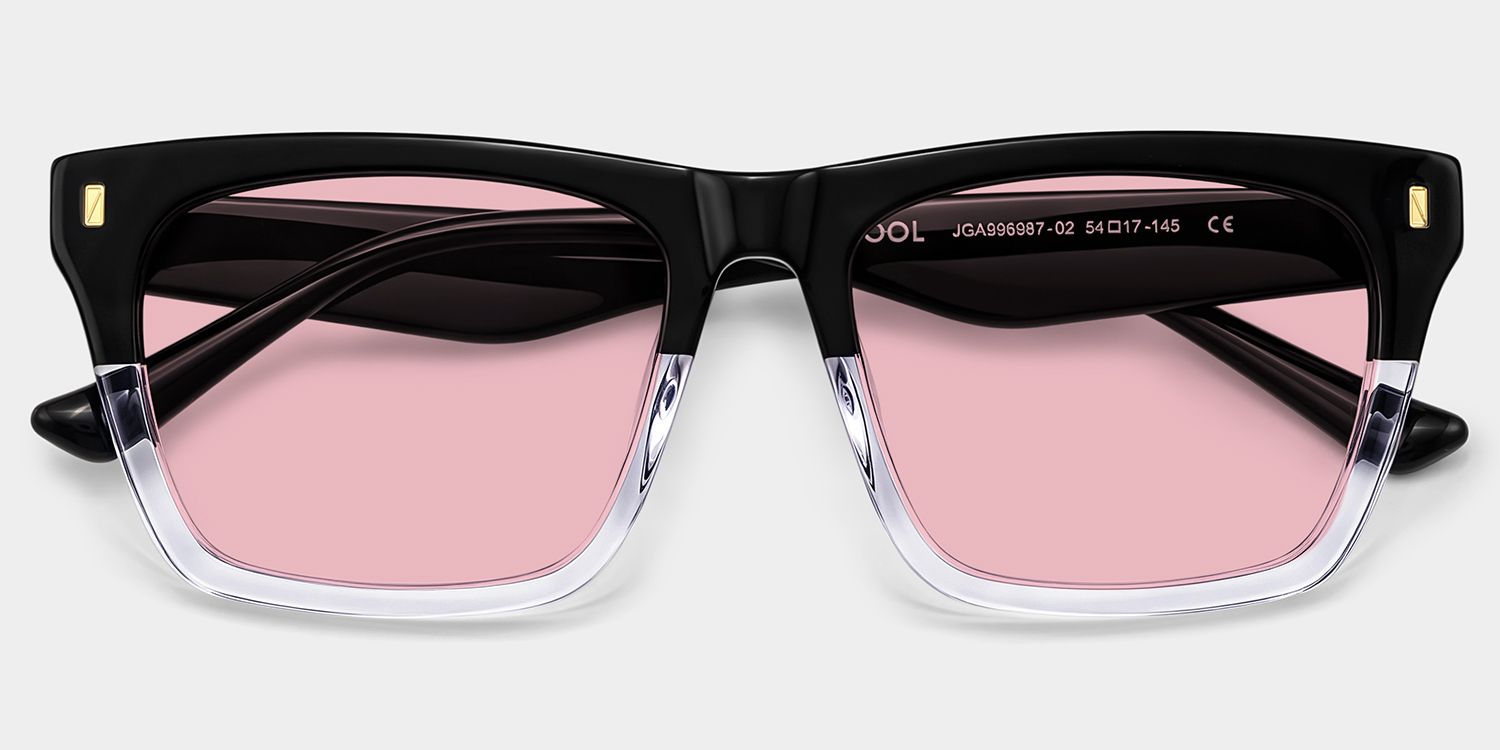 Brookins Rectangle Style Black Clear Frame Sunglasses | ZEELOOL1