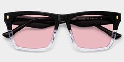 Brookins Black Clear Rectangle Sunglasses1