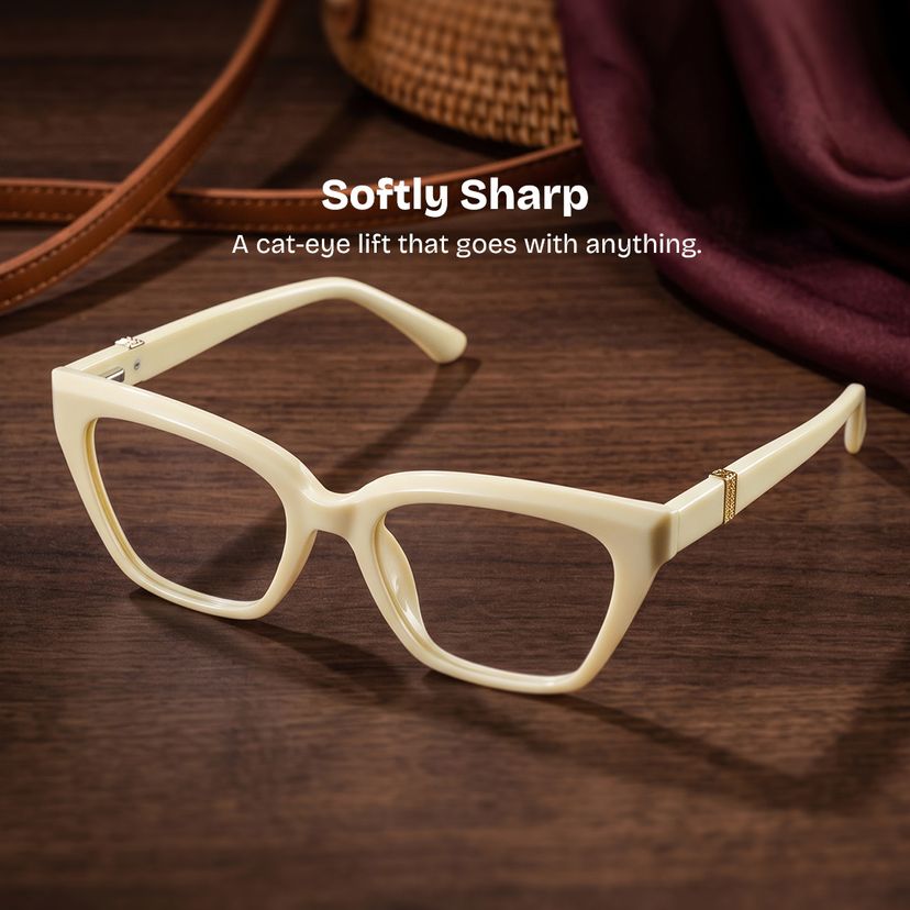 Quincy White Cat-eye Glasses