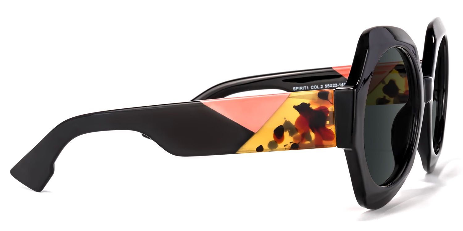 Geoffrey Geometric Black Sunglasses | Zeelool Glasses3