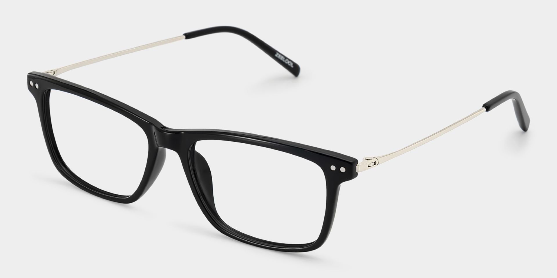 Eleanor Men's Black Rectangular Eyeglasses in TR90 for Men | ZEELOOL3