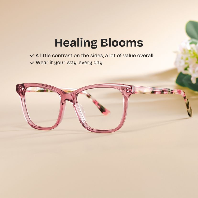 Faith Pink Rectangle Glasses
