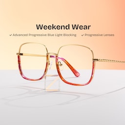 Wade Square Red Floral Glasses0