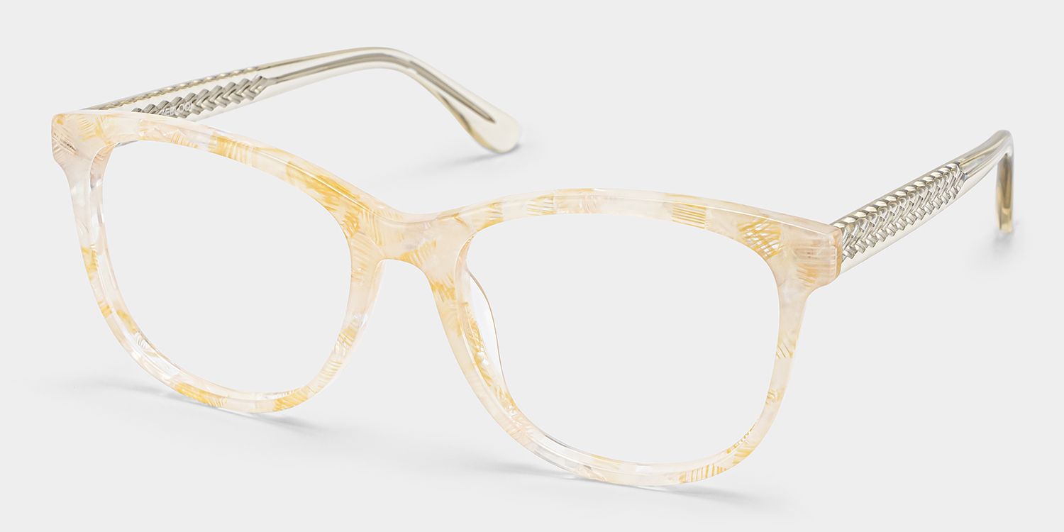 ルネルネです Julia Neon Yellow Rectangle Frame Glasses Online | ZEELOOL