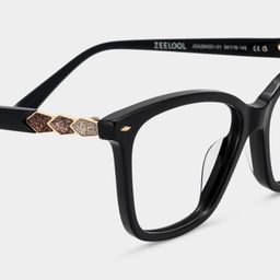 Theo Rectangle Black Glasses5
