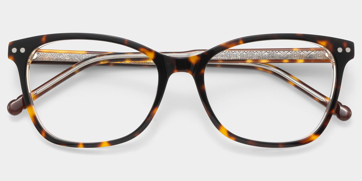 Marigold tortoise rectangle eyeglasses Online | ZEELOOL2