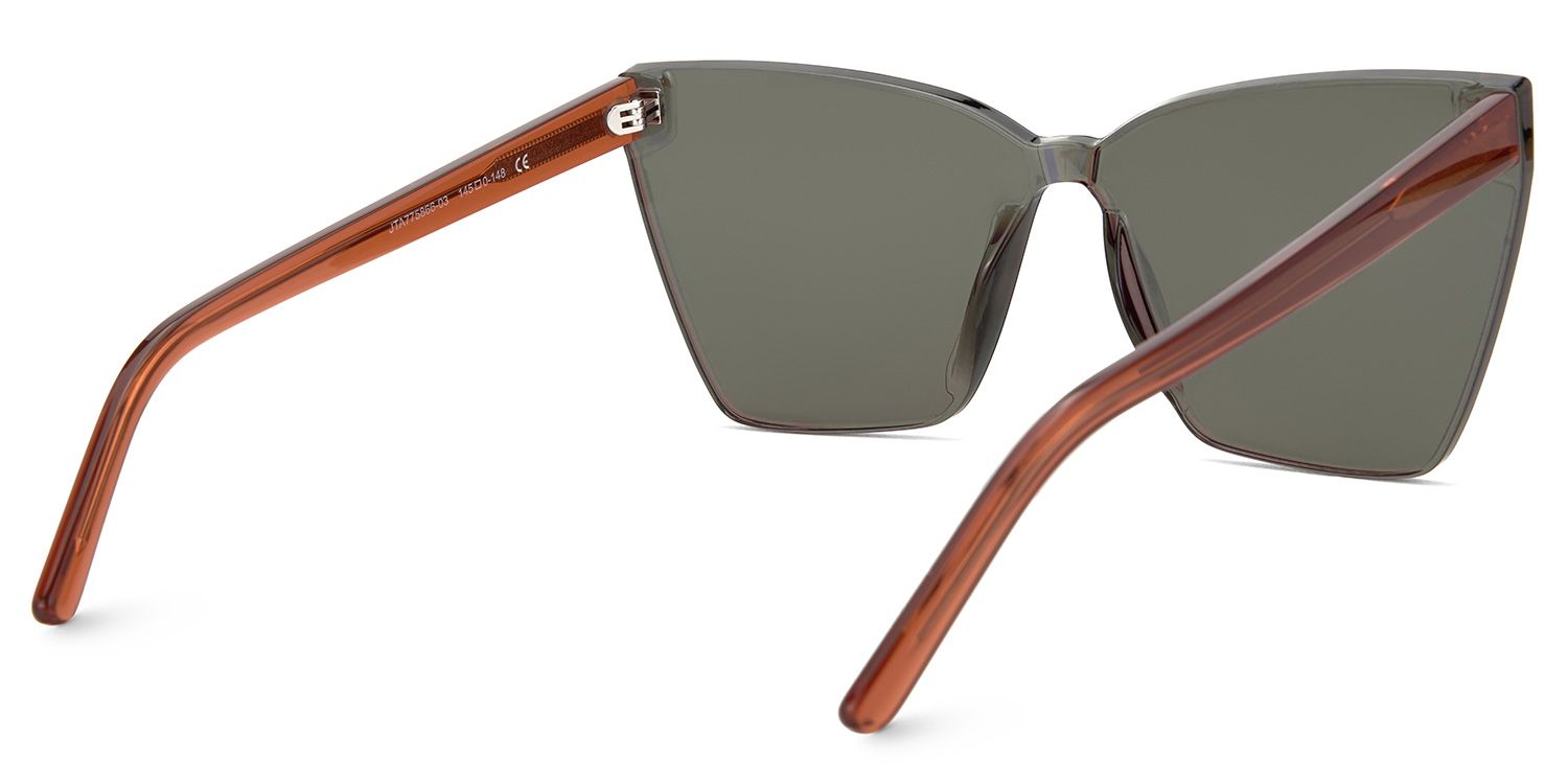 Liliane Square Style Orange Frame Sunglasses | ZEELOOL3