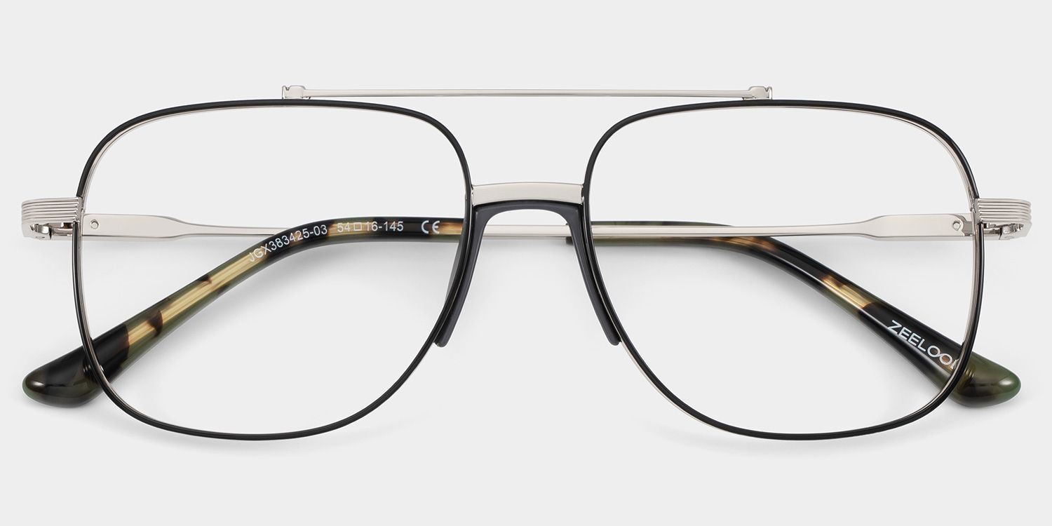 Poppy Black Aviator Eyeglasses | Simple Varsity Look2