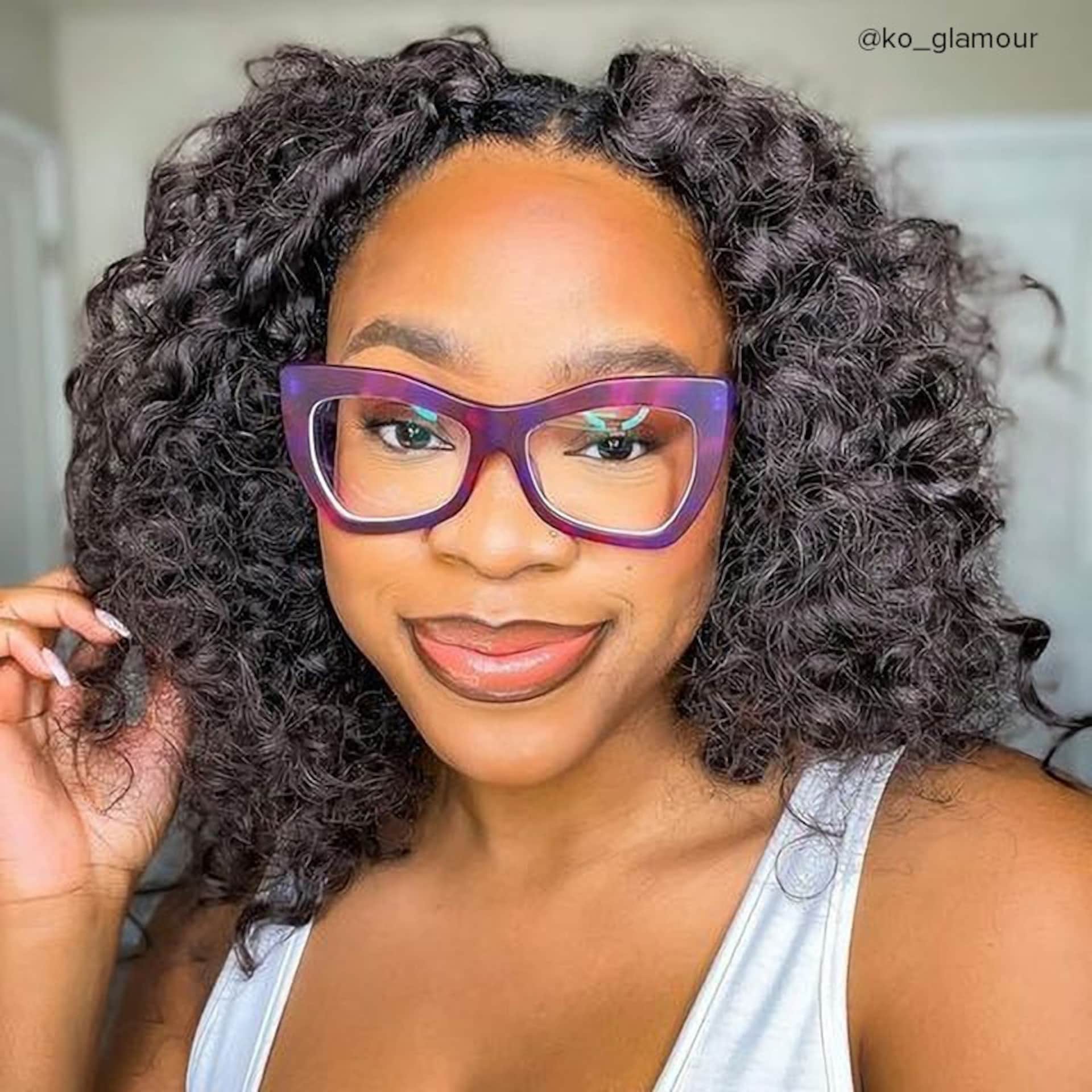 Bernita Geometric Red-Purple Glasses | Zeelool Glasses5