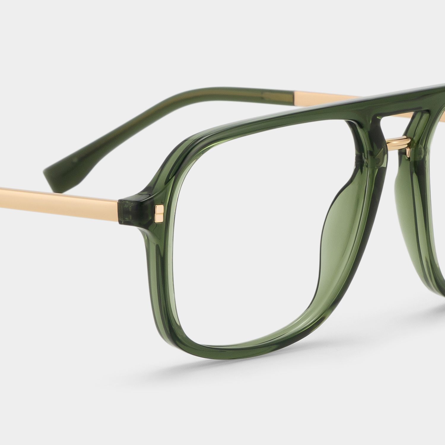 Aviator Kilworth Green Glasses deals -Zeelool Glasses