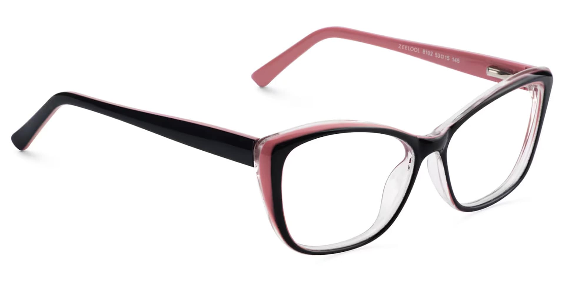 Fidelia Cat Eye Black and Pink Frame Glasses | Zeelool4
