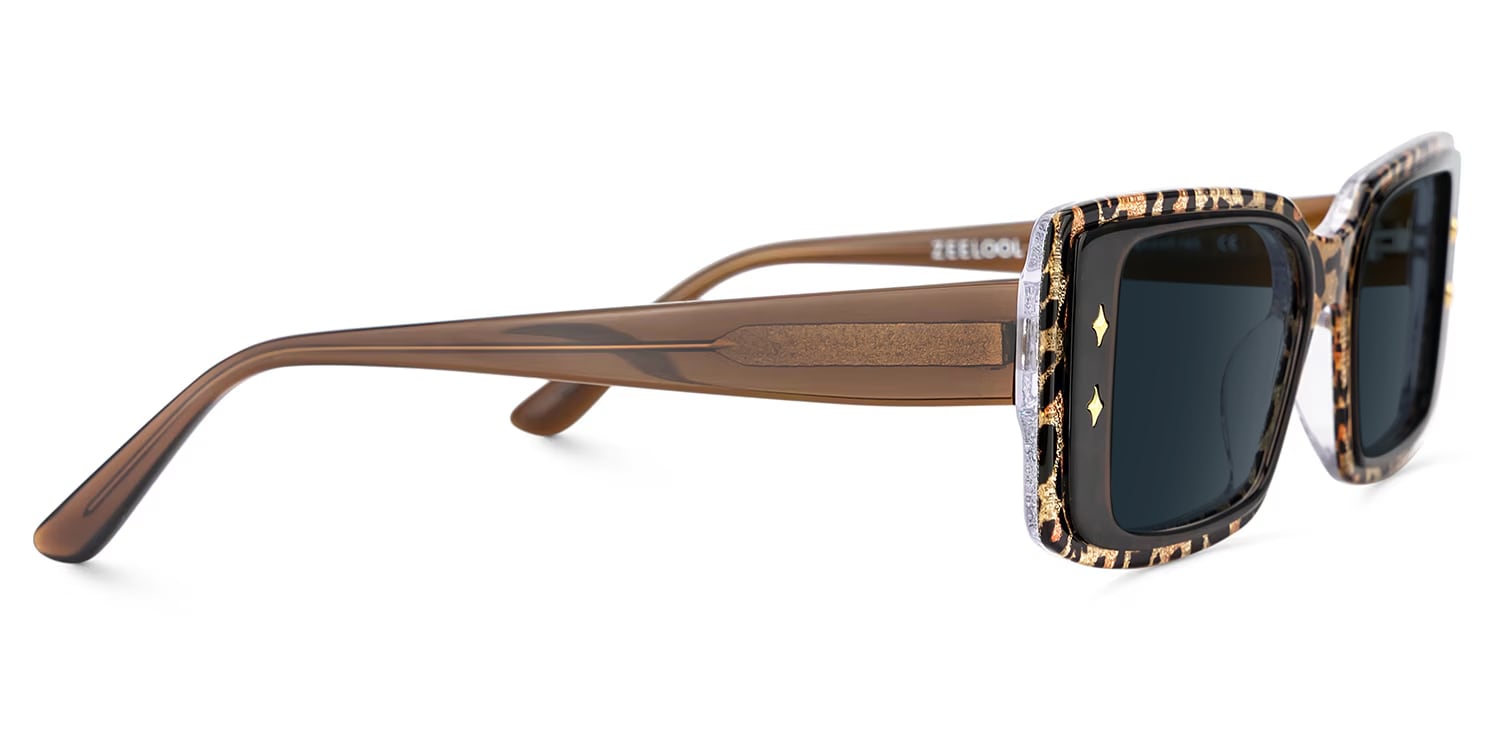 Gleam Rectangle Leopard Sunglasses3