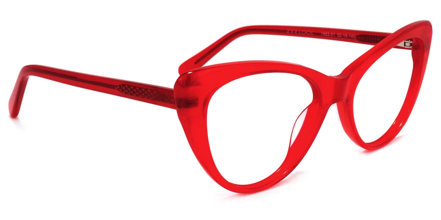 Charis Cat Eye Red Glasses1