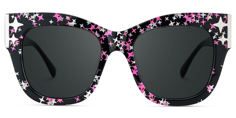 Minfia Square Black Pink Glasses