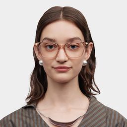Delilah Square Beige Glasses0