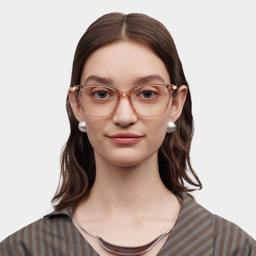 Delilah Square Beige Glasses