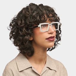 Zephyr Rectangle White Glasses1