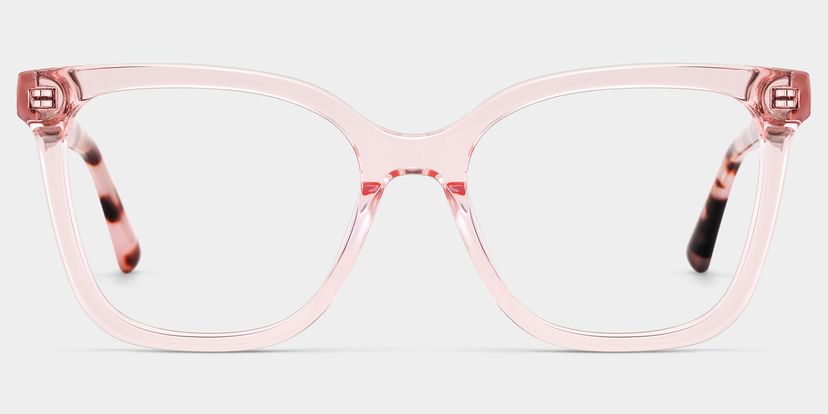 Sage Rectangle Pink Glasses