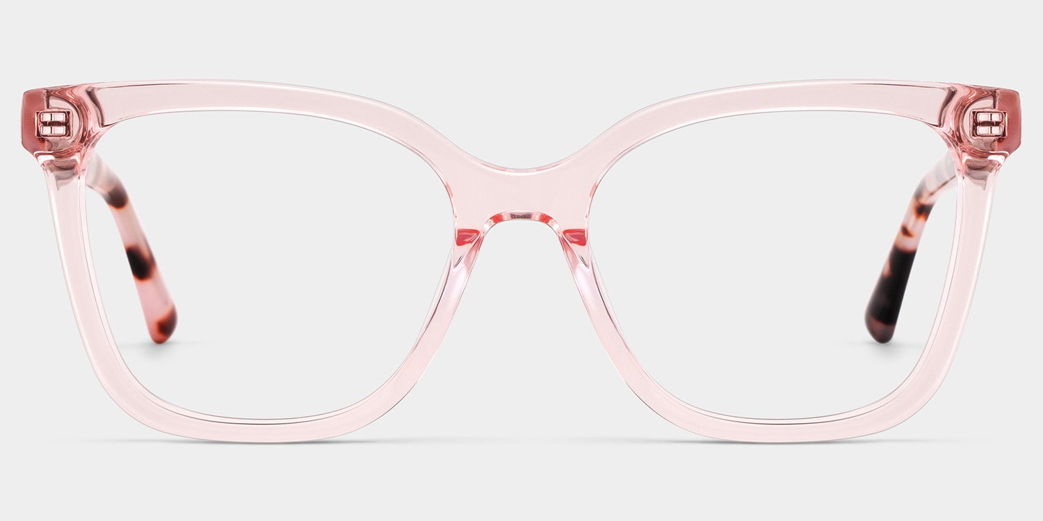 Sage Rectangle Pink Glasses