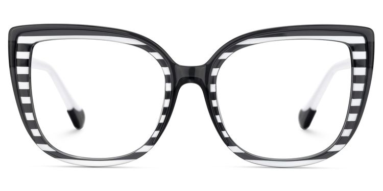 Fenn Cateye Black White Glasses