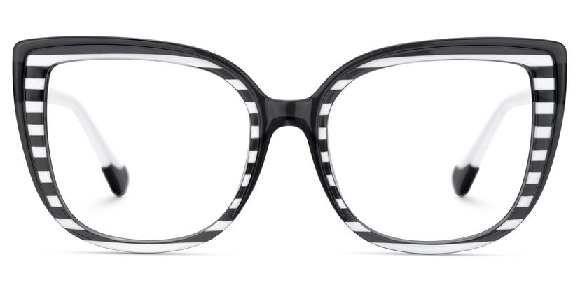 Fenn Cateye Black White Glasses
