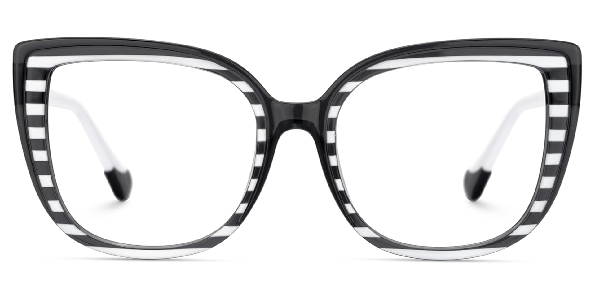Large Black White Eyeglasses Frames With Cat Eye Shape1
