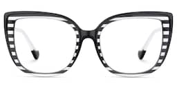Fenn Cateye Black White Glasses1