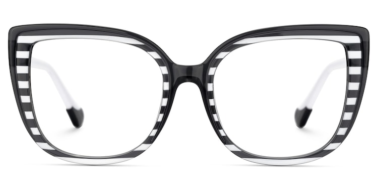 Fenn Cateye Black White Glasses