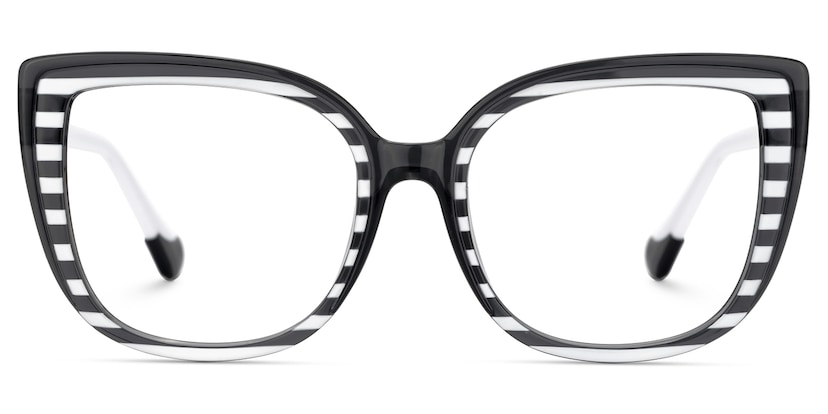 Fenn Cateye Black White Glasses