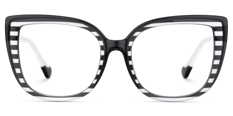 Fenn Cateye Black White Glasses