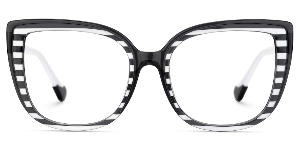 Fenn Cateye Black White Glasses