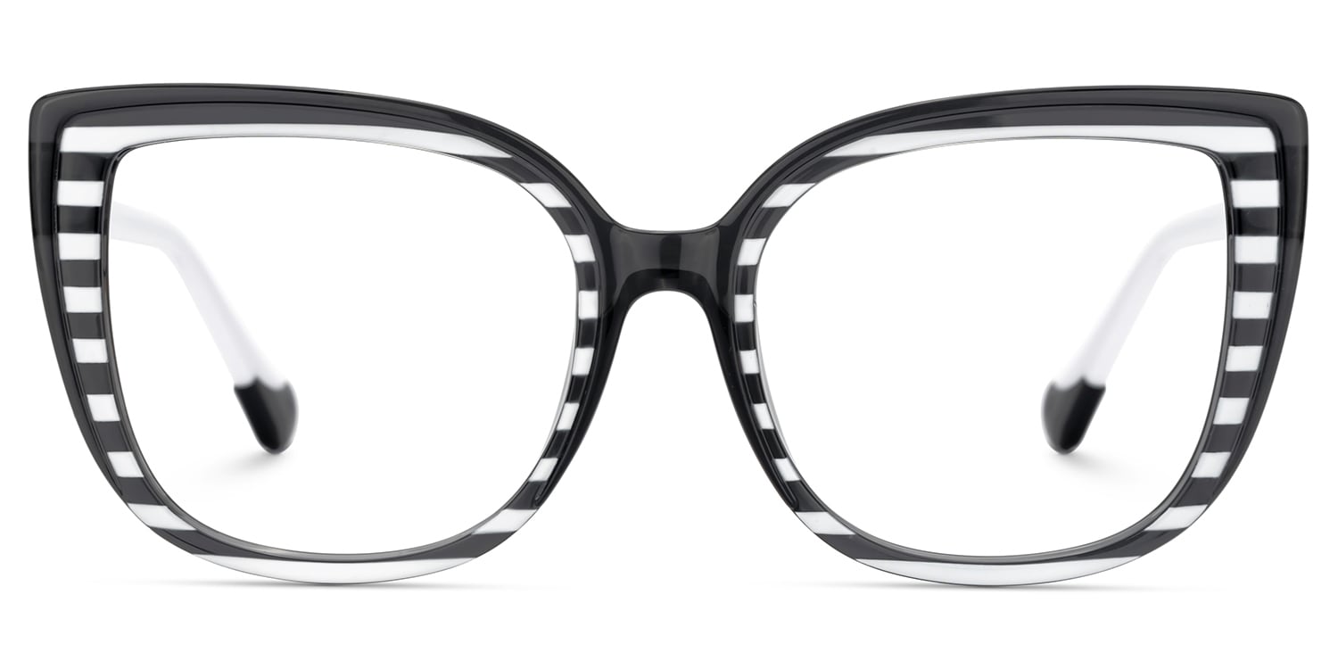 Fenn Cateye Black White Glasses