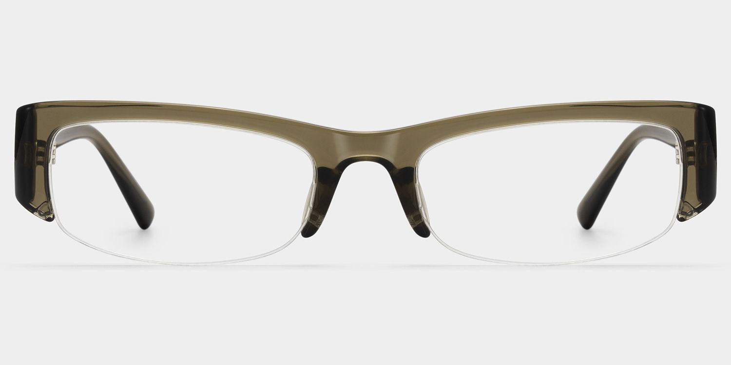 Trevor Clear Brown Rectangle Glasses for Teenager | ZEELOOL0